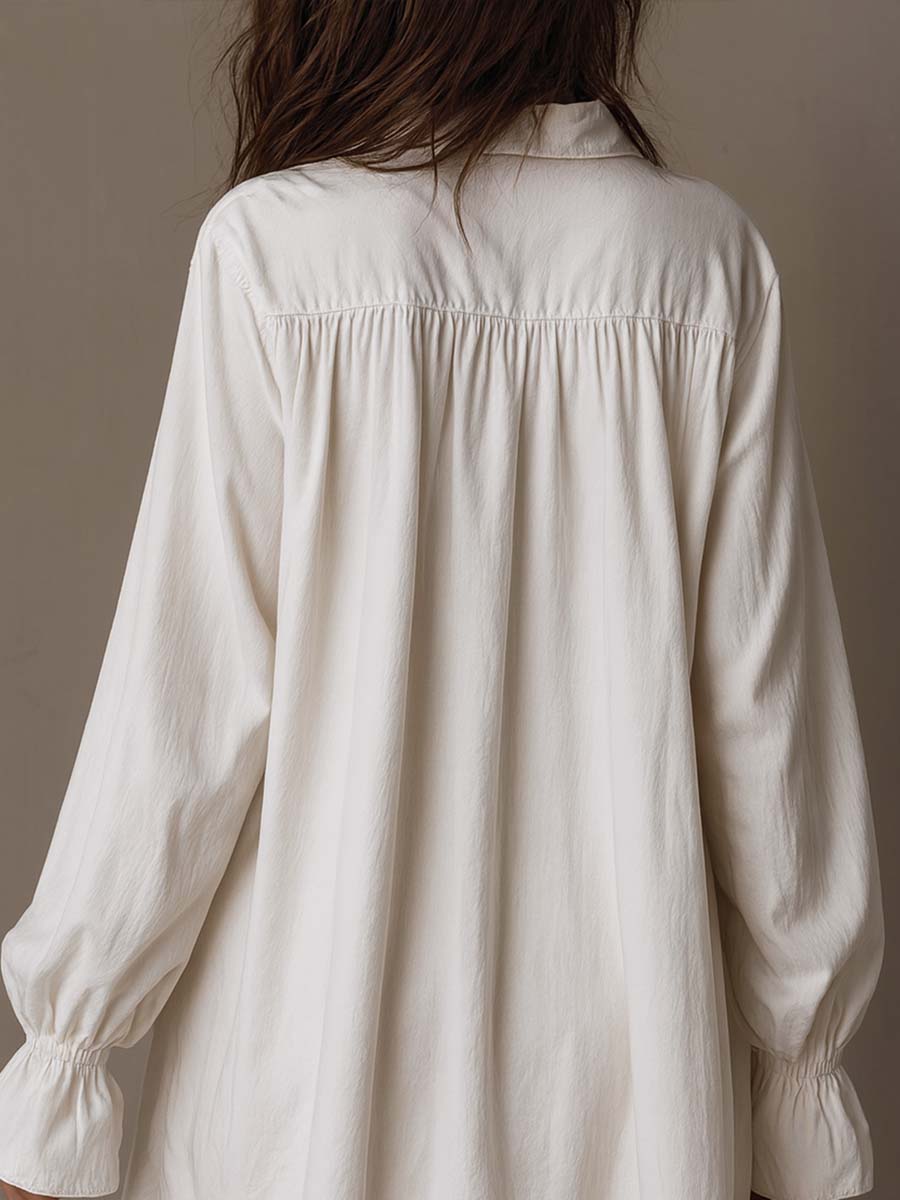 Erika | Lace Detail Button Shirt Dress
