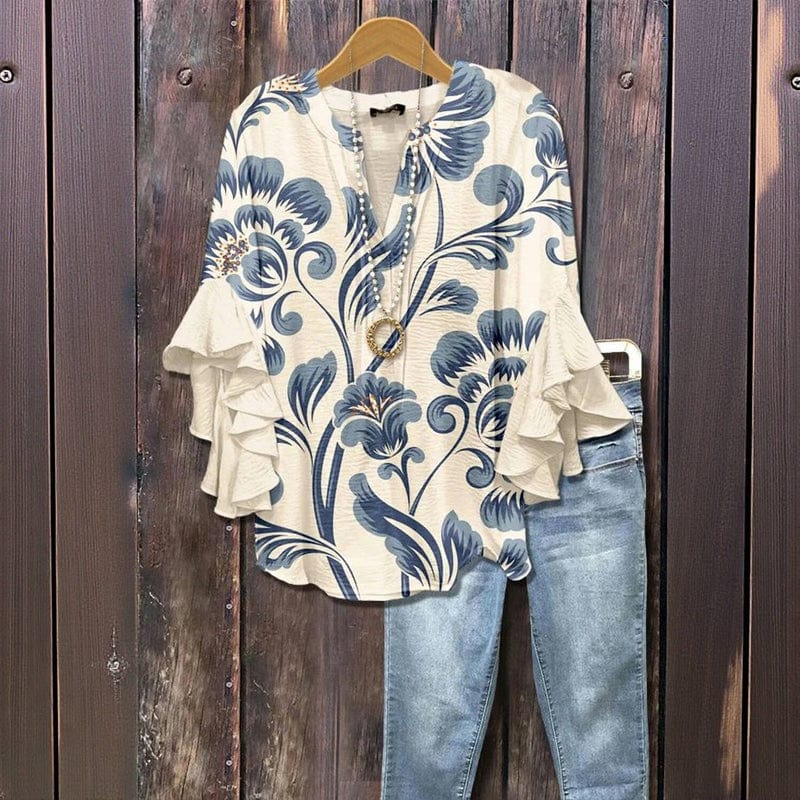 ELENORA WHISPER RUFFLE BLOUSE