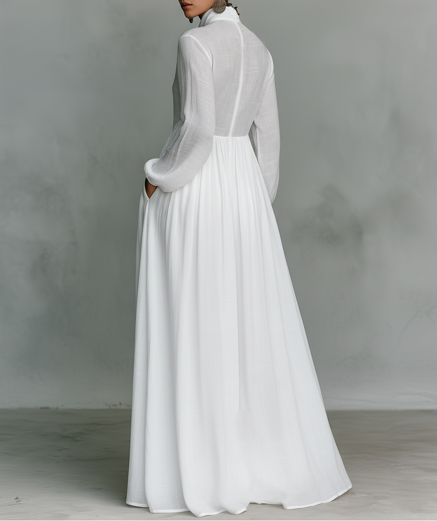 Serena | Long dress with buttons down the front