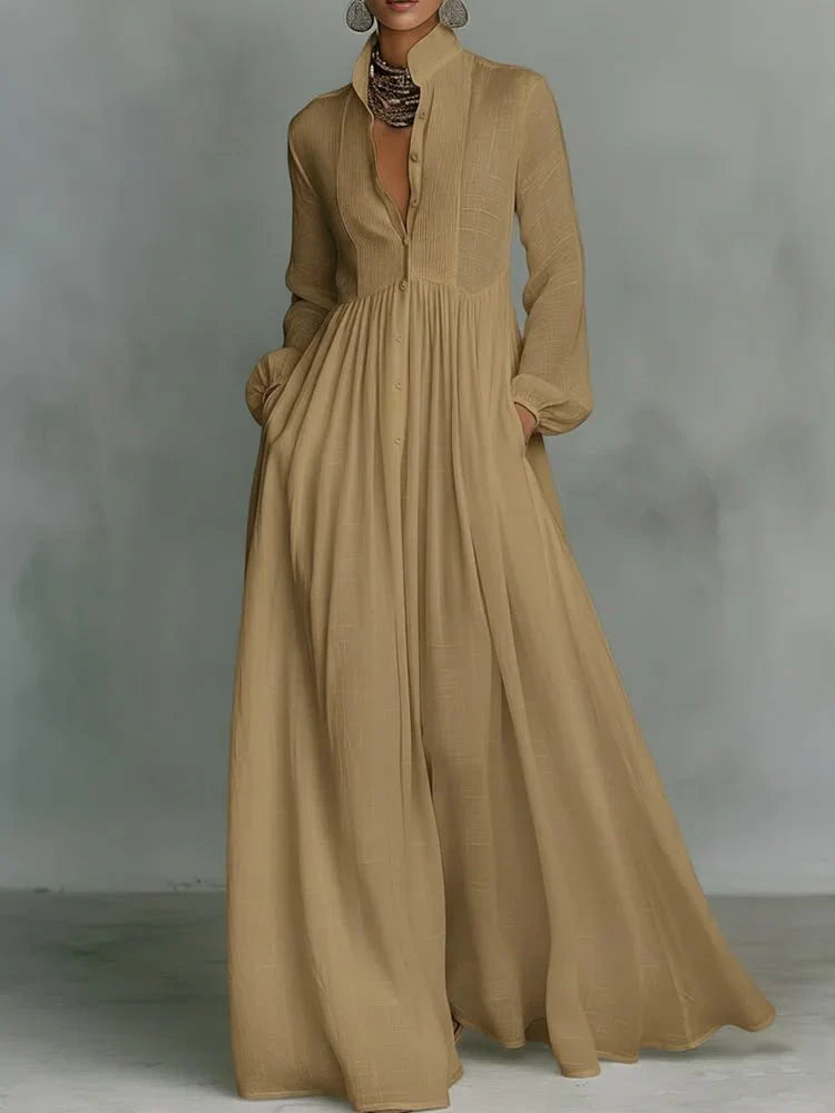 Serena | Long dress with buttons down the front