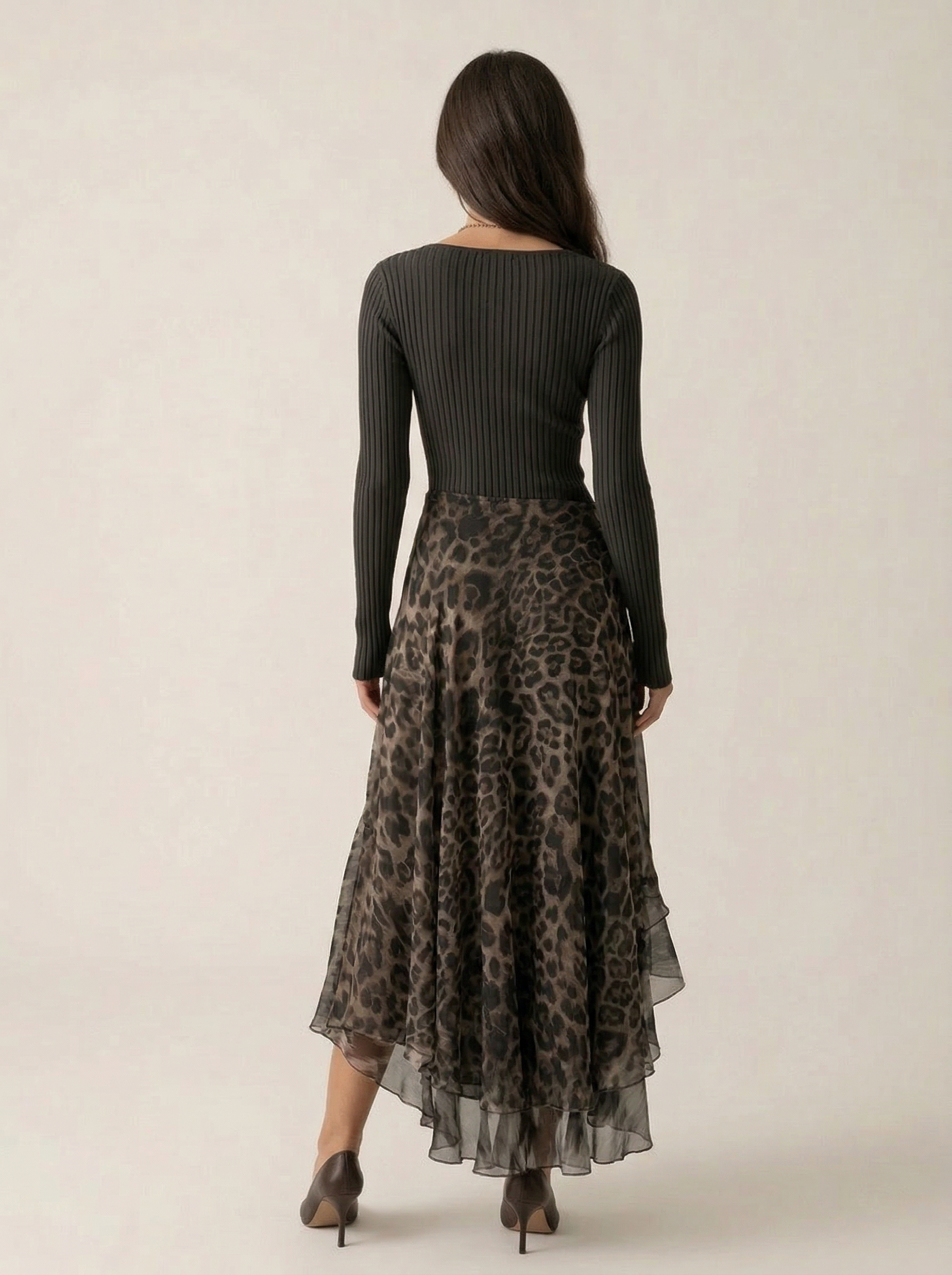 Evoir™ – Maxi dress with print and asymmetric hem