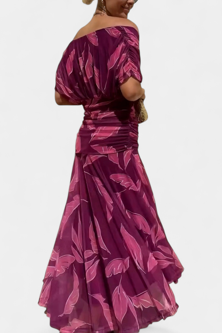 Long Floral V-Neck Dress