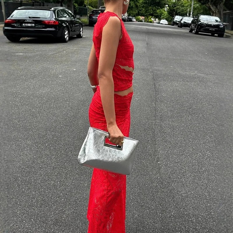 Roselle Lace Crop Top and Maxi Skirt