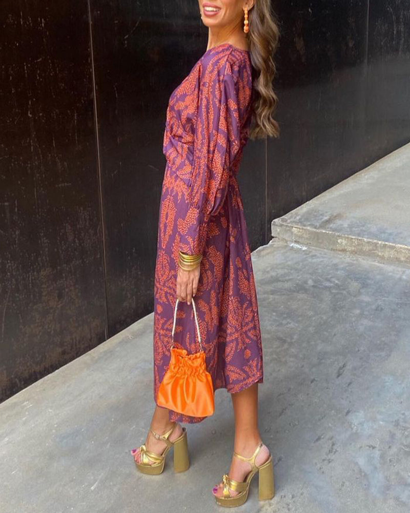 Isabella | Elegant midi dress with sophisticated print