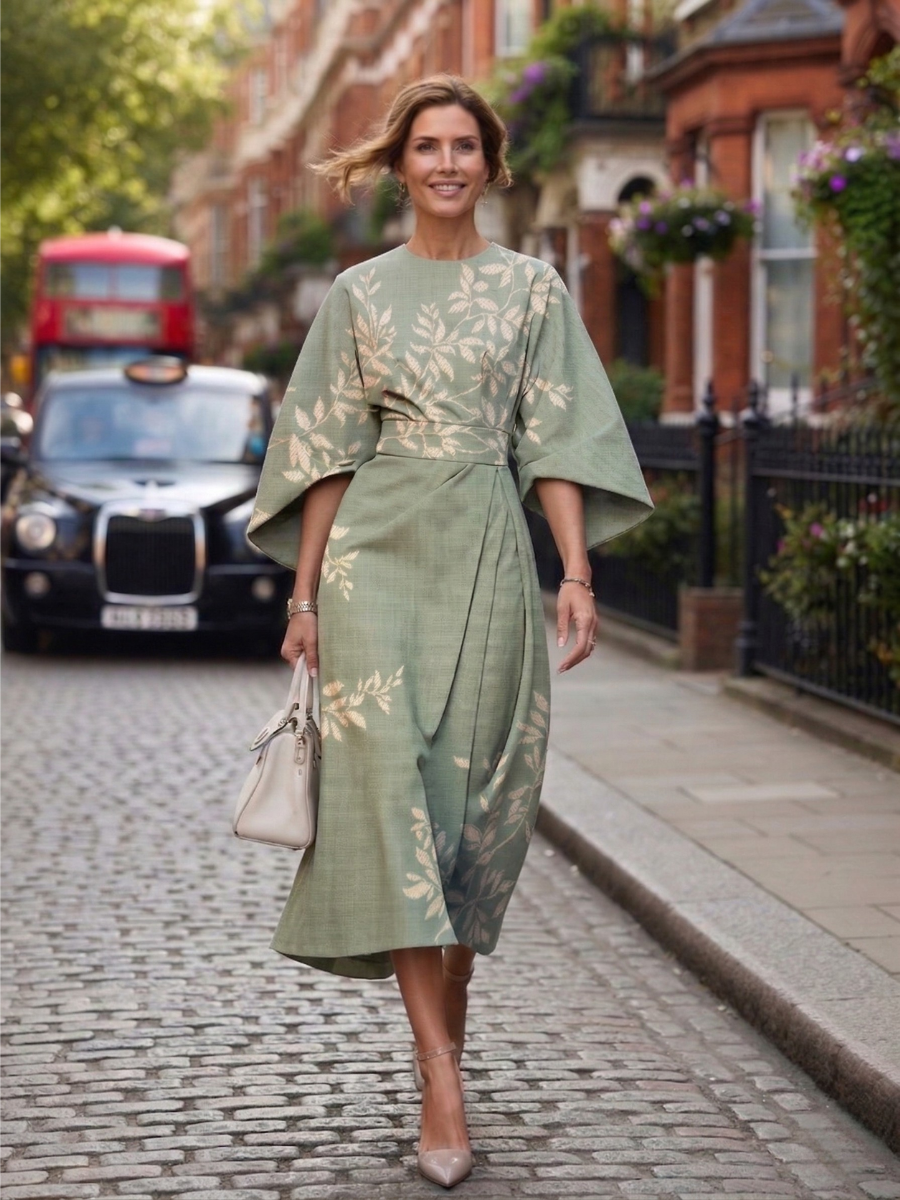 Moxlan | The Elegant Kensington Floral Tea Dress