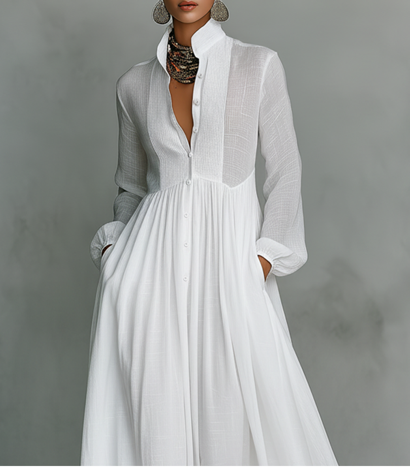 Serena | Long dress with buttons down the front