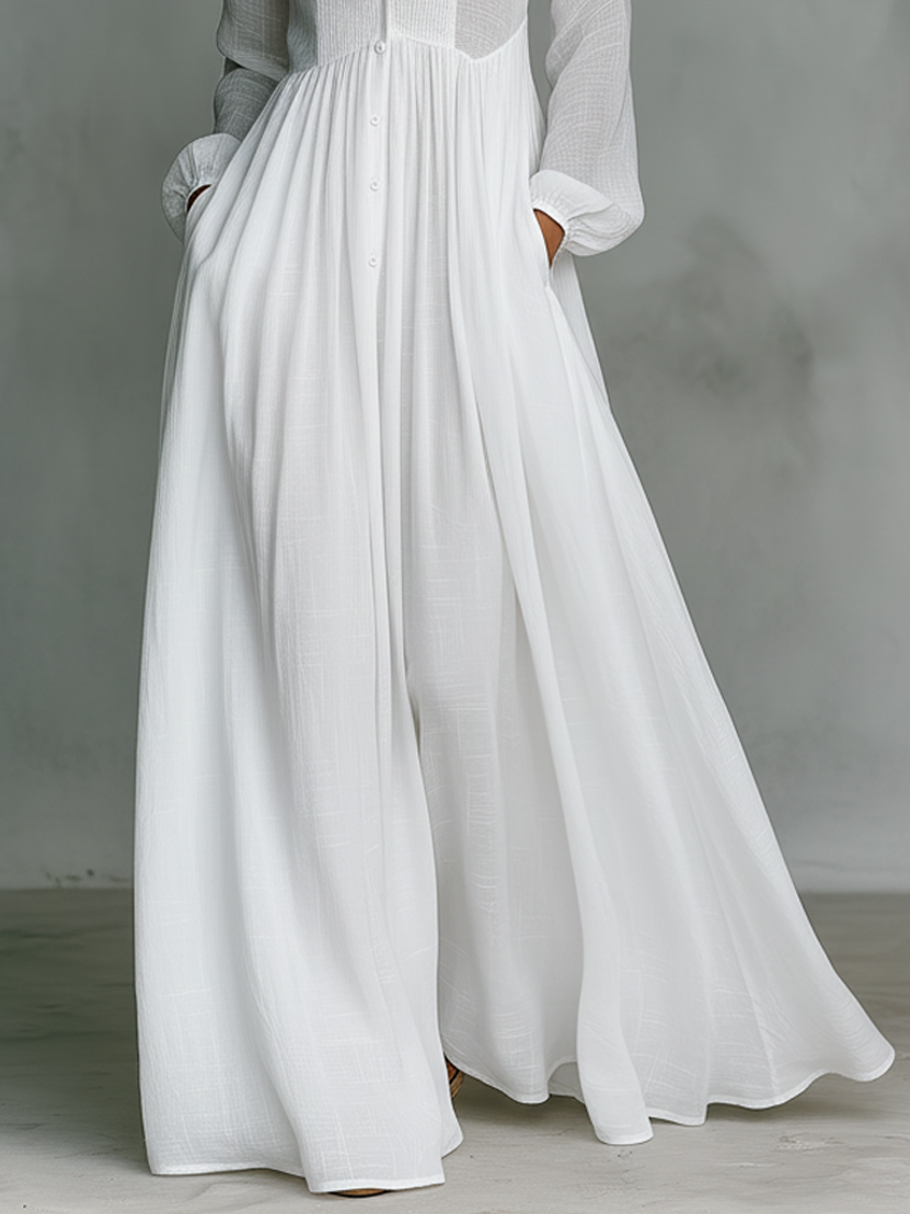 Serena | Long dress with buttons down the front