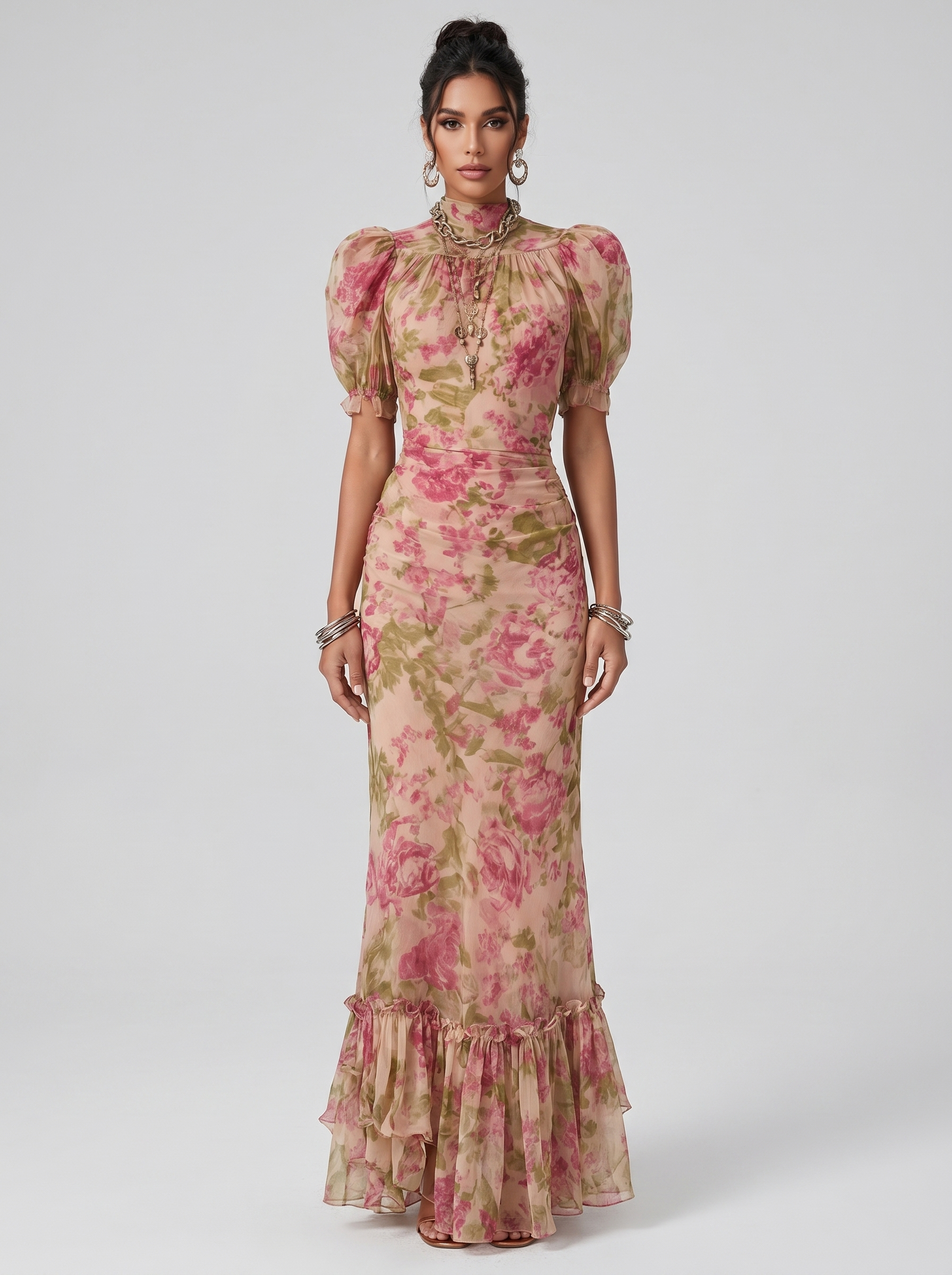 Rosalina Vintage Rose Maxi Dress
