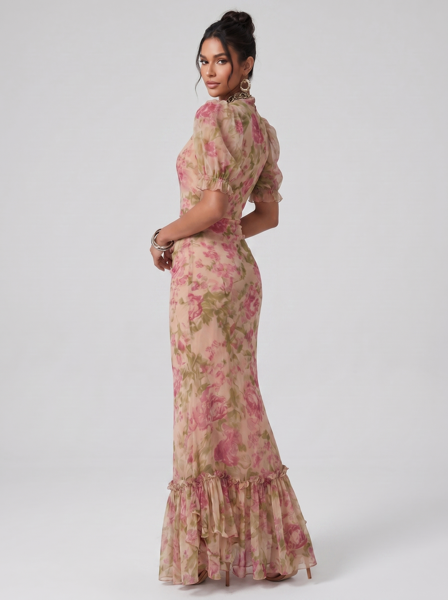 Rosalina Vintage Rose Maxi Dress