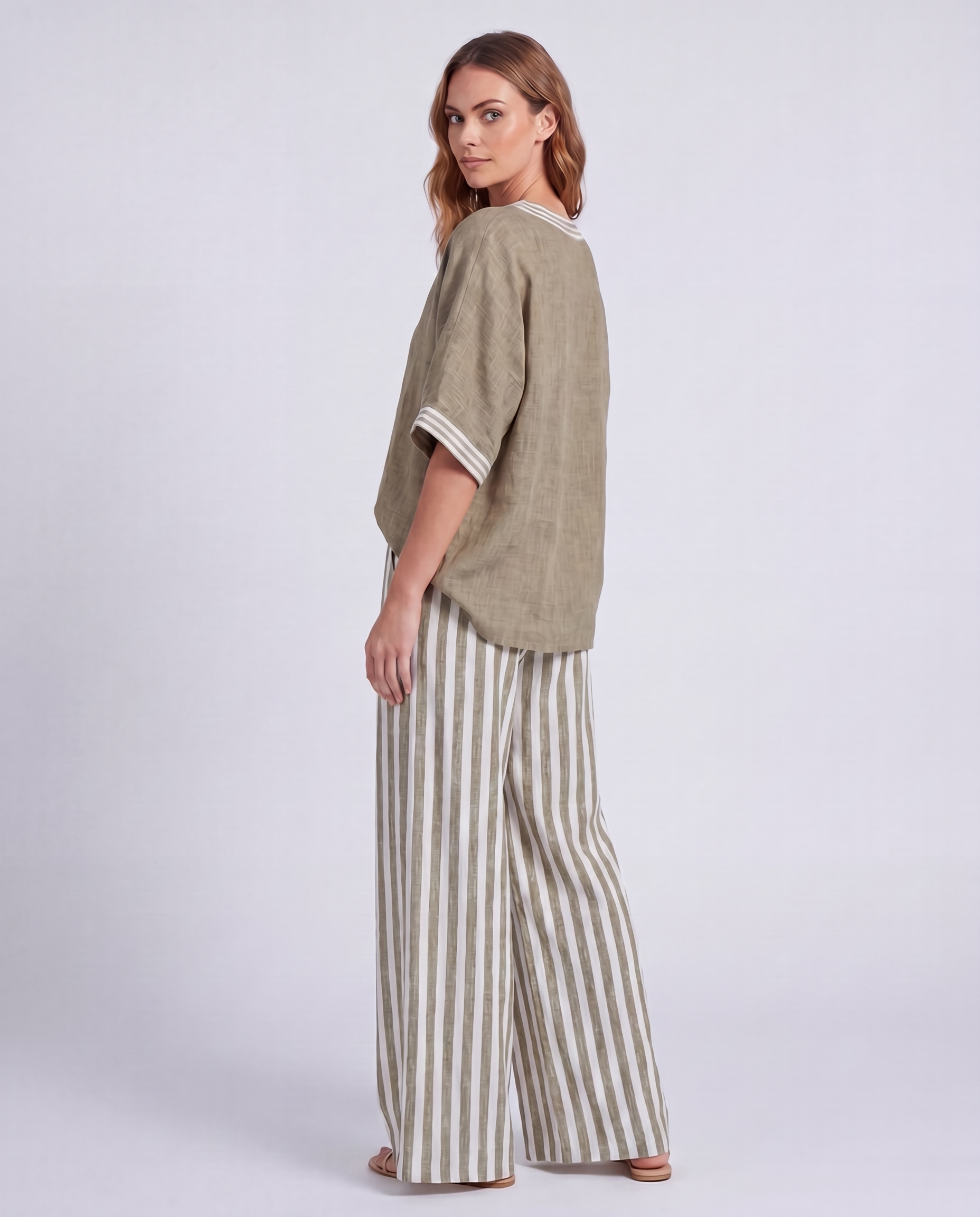 Alira Striped Linen Duo Set